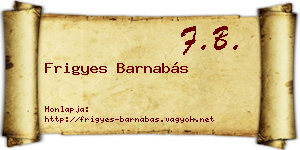 Frigyes Barnabás névjegykártya