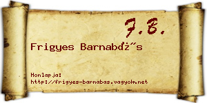 Frigyes Barnabás névjegykártya